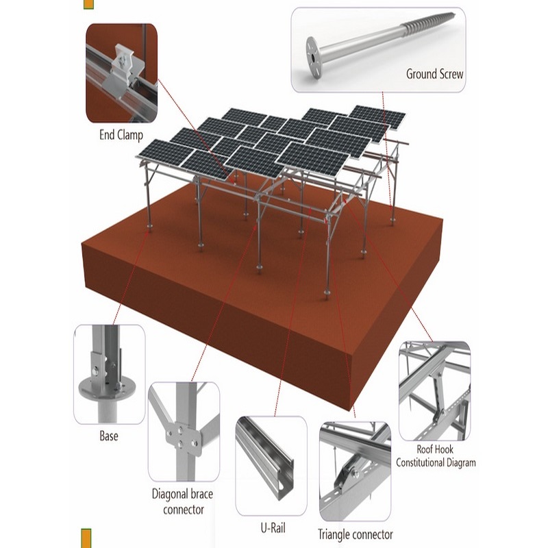 Marcos de montaje del panel solar del estante de la ayuda del montaje de la planta del picovoltio de la tierra de la granja solar de la agricultura